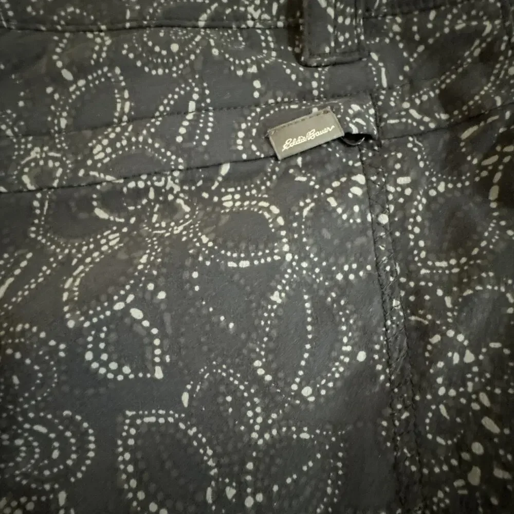 Eddie Bauer - Floral Print Active Skort - Womens Size 12 - Skirt Gray Athleisure